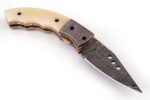 Handmade damascus folding knife - Image 4
