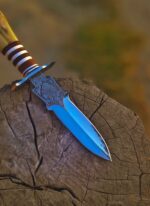 Handmade beautiful customize and By Chisel Deep Hand Engraved Native ( Chief & Queen ) Both side On Blade - With Sheath - Image 2