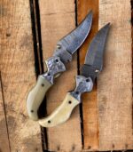 Handmade damascus steel Folding knife