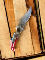 handmade damascus folding knife