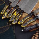 handmade damascus steel kitchen knife set - Image 2