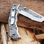 Handmade beautiful Engraved Folding knife