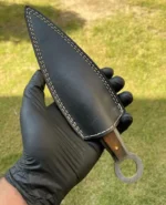 HAND FORGED DAMASCUS STEEL PUSH DAGGER/BOOT KNIFE - Image 2