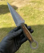 HAND FORGED DAMASCUS STEEL PUSH DAGGER/BOOT KNIFE