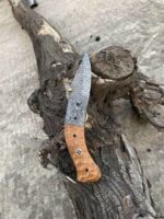 handmade damascus folding knife