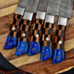 handmade damascus kitchen knife set - Image 3