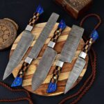 handmade damascus kitchen knife set - Image 2