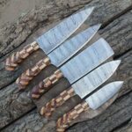 handmade damascus kitchen knife set