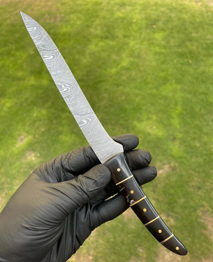 CUSTOM HANDMADE FLEXIBLE DAMASCUS STEEL FILLET KNIFE - Image 1